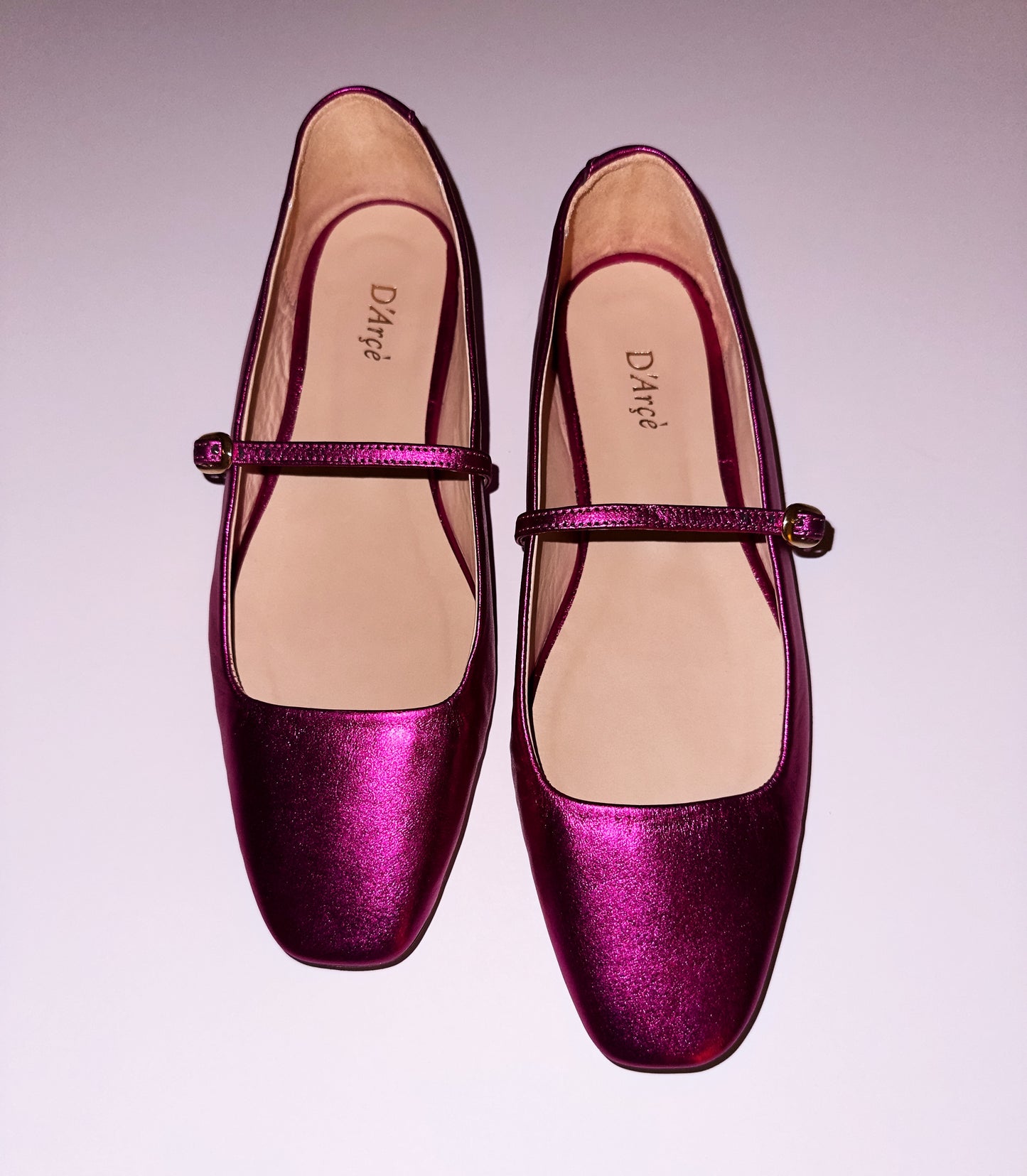 Hilda Mary Jane Ballet flats - Metallic Fuchsia (Hot Pink) *END OF SUMMER SALE